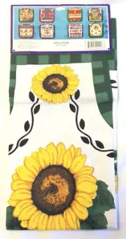 100% Cotton Sunflower Pattern Printed Apron With 2 Pockets Light Weight Designer