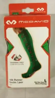 McDavid 10K Runner Targeted Compression Socks 8832, Green, Large