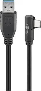 Goobay USB-C to USB A 3.0 90 Degree Cable, Black, 0.5 Meter