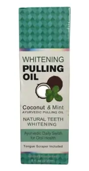 Whitening Pulling Oil - Coconut & Mint - All Natural - 8 fl oz - Exp 03/27
