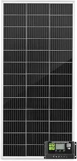ATEM POWER 200W Monocrystalline Solar Panel with Charge Controller, Compatible with AGM Lead-Acid Gel Calcium Lithium Batteries, for 12V/24V RV Camping All Weather Use