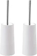 Topsky Toilet Brush, Toilet Bowl Brush and Holder, Toilet Brushes for Bathroom, Compact Toilet Bowl Cleaner Brush with Storage (White)
