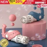 Kids Automatic Gatling Bubble Gun Toys Summer Soap Water Bubble Machine Party AU