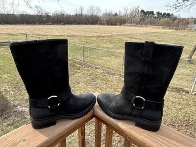 Timberland Brimfield Pull On Boot Suede Black Size 11 Biker Style New In Box