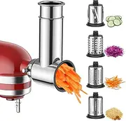 Stainless Steel Slicer Shredder Attachment for Kitchen Aid Stand Mixer, Cheese Grater Attachment for Kitchen Aid, Grinding Powder, Salad Maker with 4 Blades, Salad Machine by TPGSING