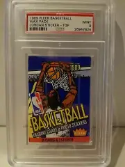 1989 Fleer Basketball Wax Pack PSA 9 MINT Michael Jordan Sticker on TOP