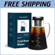 Versatile Cold Brew & Hot Tea Maker with Airtight Seal - Portable Glass Carafe