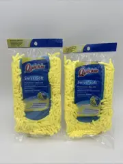 2X Quickie Swivel Soft Yellow Dust Mop Refill For Hardwood Floor Cleaning