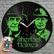LED Clock Sherlock Holmes Vinyl Record Wall Clock Led Light Wall Clock 1562