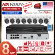 Hikvision 4K 8CH 8PoE NVR 8MP IP Camera Acusense Darkfighter MIC CCTV System Lot