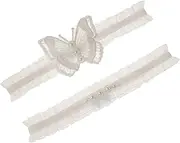 [FRCOLOR] 1 Pair Elegant Lace Imitation Pearl Comfortable Elastic Decoration for Circumference for Weddings and Special Occasions White