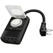 Outlet Timer, Outdoor 24-Hour Water Resistance Plug-In Daily Mechanical Timer