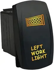 12V 20A / 24V 10A ON-Off Rocker Switch Left Work Light 6C58O Universal fits Toyota Nissan Holden Mitsubishi Ford Amarok etc. Dual LED in Amber