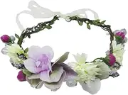 [Ever Fairy] Baby Girls Flower Crown Women Flower Wreath Wedding Flower Headband For Girls Bohemian Rose Flower Headband Floral Crown Girls Hair Accessories