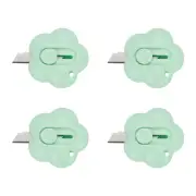 4 Pcs Cloud Shaped Retractable Box Cutters, Green (1.8x1.8Inch)