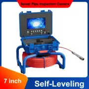 Sewer Drain Pipe Inspection Camera with Self Leveling Meter Counter 7" Card Slot