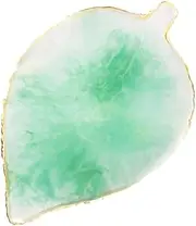 Gogogmee 1pc Leaf Shape Manicure Palette Nail Art Display Plate Nail Palette for Mixing Nail Colors Smooth Resin Material Light Green