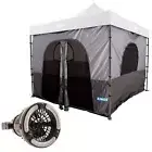Adventure Kings Gazebo Outdoor Tent + Portable Camping 2in1 LED Light & Fan 4WD