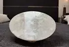 18" White Quartz Sofa Center Table Top Healing Crystal Stone Outdoor Furniture