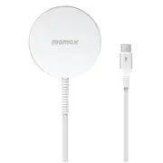 Momax Magsafe 15W Wireless Charging Pad with 2M Rugged Cable - White - Apple Magsafe Certified, 15W Fast Wireless Magsafe charging, 2M Type-C Rugged Cable [UD29MFI]