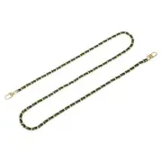 47" Purse Chain Strap with Buckles for Shoulder and Cross Body (Green + Gold)