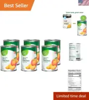 Healthy Canned Yellow Cling Sliced Peaches in Fruit Juice, 15 Oz (Set of 6)