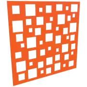 ProtectorAl 300-1200w x 300-1200h Orange/Gloss White Squares Unframed Composite Deco Panel