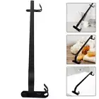 Black Single Pole Towel Bar Wall-mounted Towel Rack Bathroom