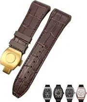 [TIOYW] For Franck Muller Watch Band 28mm Cowhide Silicone Watch Strap Nylon Rubber Folding Buckle Watch Bands For Men Bracelet