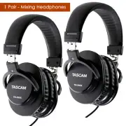 TASCAM TH-MX2 Close Back Recording Mixing Home Studio Headphones - Black 1 Pair