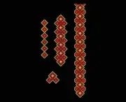 Geometric Machine Embroidery designs. Set Ukrainian ornaments for clothes