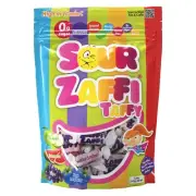 Sour Taffy Candy: Watermelon, Green Apple, Blue Raspberry, Grape - 5 oz Bag