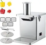 Electric Vegetable Dicer 200W, Electric Fruit Chopper, 5 Dicing Nets, 1 Slicing Knife, 1 Shredding Knife, 1-4Mm Slice Thickness Adjustable, Overheat Protection, for Vegetables, Frozen Meat