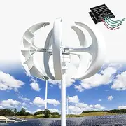 TT-YED Wind Turbine Generator, Vertical Axis Wind Turbine, Three-Phase Permanent Magnet Generator with Controller, 1000W12/24V High Power Wind Turbine, 5-Blade Lantern Type Wind Turbine,1000w12v