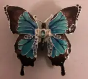 Ulysses Butterfly Trinket Jewellery box, Enamalled and Gold plated .. Figurine