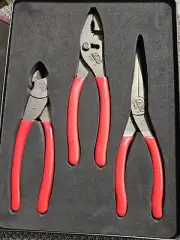 Snap On Tools Limited Edition 100th Anniversary Plier Set 3 Pcs Red NEW