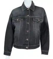 BRUNELLO CUCINELLI $3,295 NWT Gray Stonewash Denim Monili Chain Jean Jacket 38