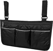 [Generic] Wheelchair Armrest Side Bags with Reflective Strips Wheelchair Side Hanging Storage Bag Pouch for Home Baby Cart