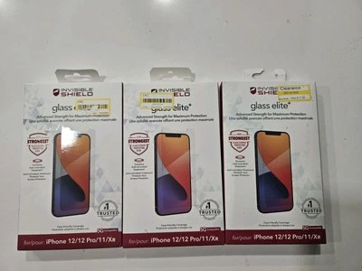 3 ZAGG Glass Elite+ Tempered Screen Protector iPhone 12 Pro 12 11 XR