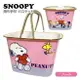 小禮堂 Snoopy 塑膠手提收納籃 (粉紫愛心款)