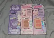 Ioni Cosmetics Blush- Dusty Rose & Coral Pink + Purple Glitter Eyeshadow BNIB