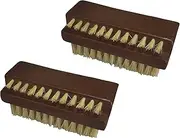 Coralpearl Wooden Nail Brush Cleaner Rosewood Two Sided in Natural 100% Boar Bristle for Cleaning Hand Finger Foot Toe, Fingernail Toenail Scrub Brush for Men Women Kids Manicure Pedicure Care (2)