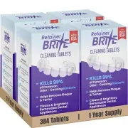 Clear Retainer Cleaning Tablets - 1 Year Supply (384 Tablets), Easy & Effective