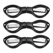 3 Pcs Folding Scissors Non-Rust Portable Mini Scissors Travel Small Shear Black