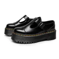 在飛比找ETMall東森購物網優惠-Taroko 純色T字帶雙層真牛皮厚底松糕鞋(黑色)