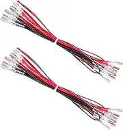 Guwarry 2 Pcs LED Power Cable Daisy Chain JST XH2.54 2Pin Plug to 0.110 Inch /2.8mm Terminals Jumper Wire Harness Lighted Up 20 LED Arcade Buttons for Arcade USB Encoder, MAME, Arcade1Up, Raspberry Pi