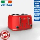 Vintage Electric 4 slice Toaster Red Stainless Steel 1650W | Not Delonghi