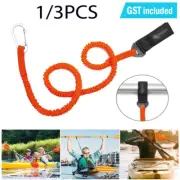 Elastic Kayak Paddle Leash Safety Hook Coiled Lanyard Cord Rope Boat Accessories