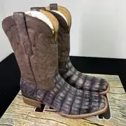 Corral Vintage Brown Crackle Caiman Cowboy Boots Men’s Size 10 NEW