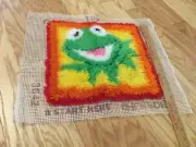 Vintage Disney Muppets Kermit The Frog Hook & Latch Pillow Art Retro 14”